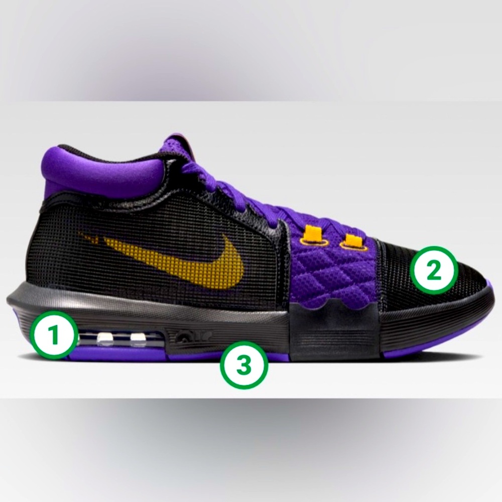 Nike LeBron Witness 8 Basketball Shoes    Sz. 6.0    Black/Gold/Purple